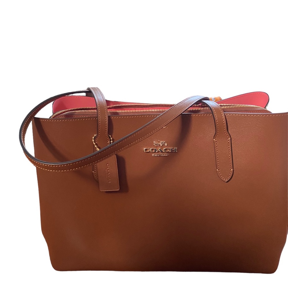 NEW NWOT coach bag leather tote brown town avenue